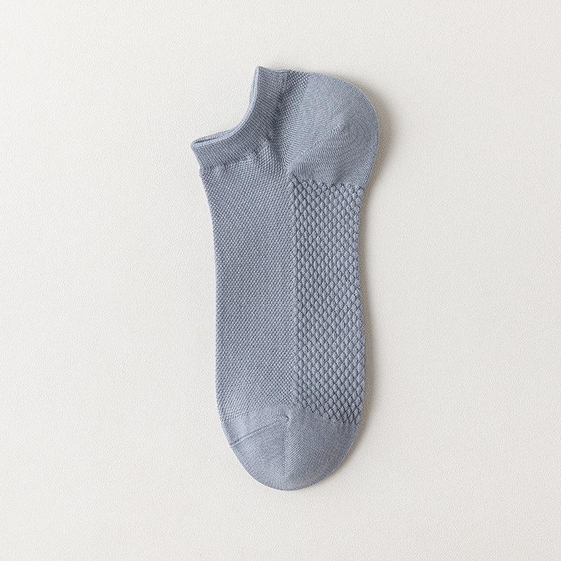 Men's Summer Thin Mesh Cotton Sweat Absorbing Deodorant Shallow Mouth Boneless Boat Socks
