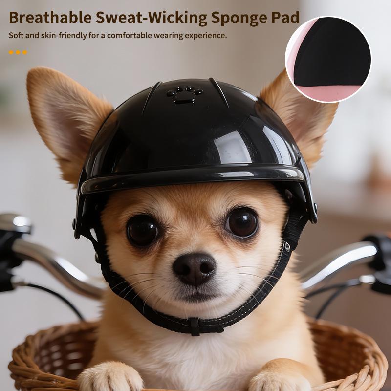 Motorcycle Helmet for Pets Stylish Outdoor Sports Headwear for Dogs Cats Safety