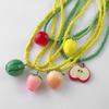 Contrasting Color Dopamine Bead Necklace Lemon Y2K Clavicle Chain Fresh Fruit Necklace  Vacation