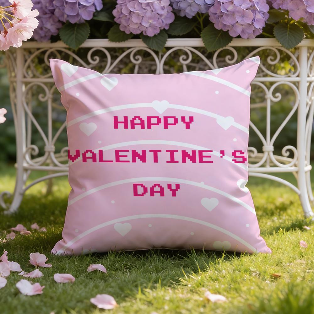 Cute Valentine's Day Cushion Cover Home & Car Dual-Scene Pillow Cover: Reversible for Premium Comfort