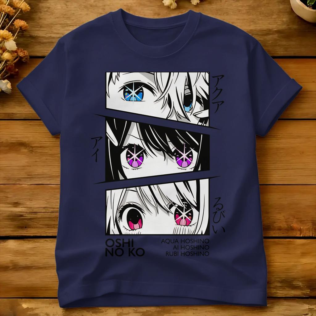 Anime Ai Hoshino Girl Eye Color T Shirt Beach Oshinokos 100 Cotton Tshirts For Unisex Casual Tee Shirt Short Sleeve Vintage Top