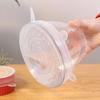 Couvercles étirables en silicone - Lot 6 pièces - Blanc - Réutilisable - Tailles universelles