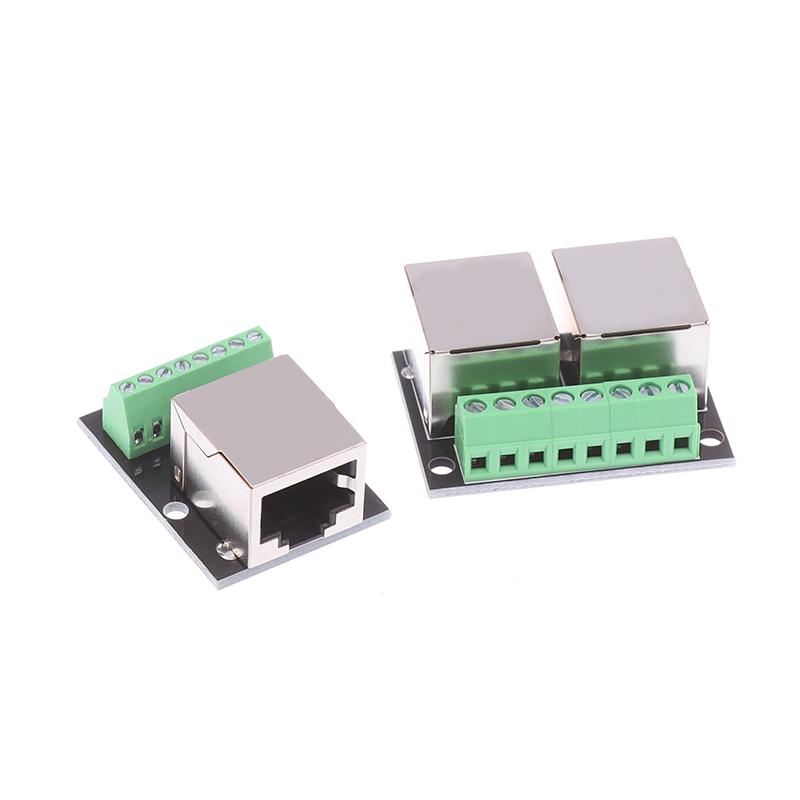 1Pc Rj45 Single/Double Female Adapter Board Rj45 Network Adapter Turns The 3.5-Pitch Terminal To The 8P Network Adapter
