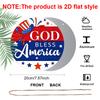 2D Flat, 4Th Of July Holiday Hanging Sign Door Sign, Patriotic Decor Sign Plaque, God Bless America, Waterproof Aluminum Plaque, Best for Porch