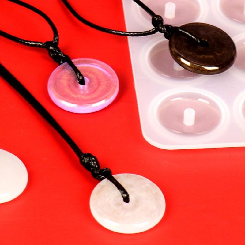 3D Hollow Round Silicone Mold Epoxy Resin Mold  Imitation Jade Pendant Jewelry Tools Crafts Making Supplies Stick