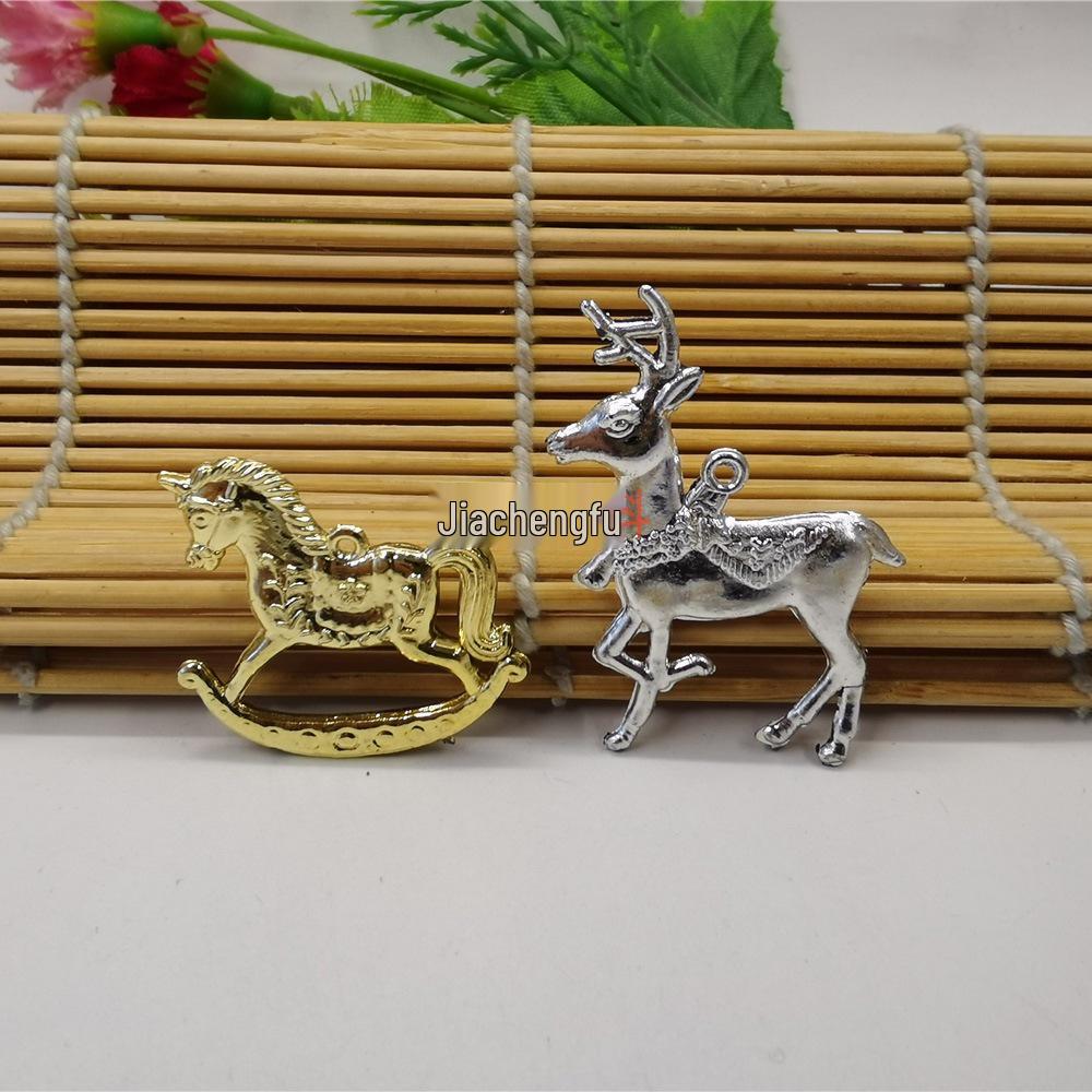 Electroplated Gold & Silver Reindeer/Rocking Horse Christmas Charms - 6/7.5/10CM
