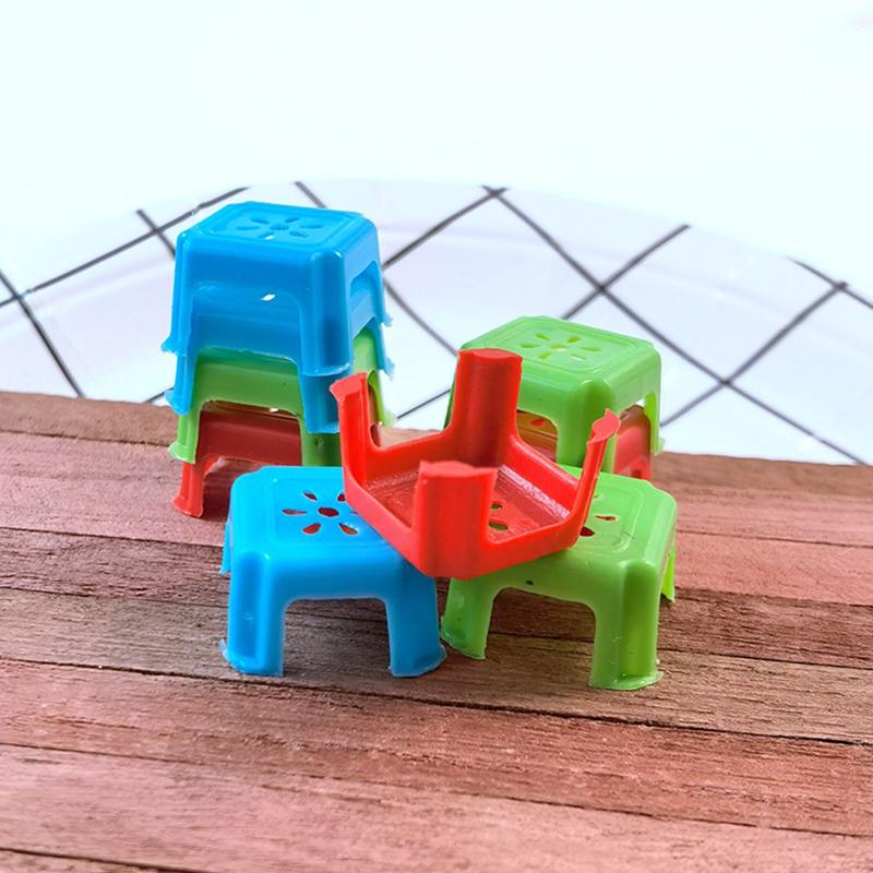 10 Stück 1:12 Puppenhaus Miniaturmöbel Stuhl Hocker Modell Spielzeug für Puppenhaus