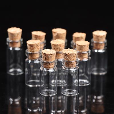 10Pcs Small Glass Bottles With Cork Tiny Vials Jars 11X22Mm For Wedding Jewelry