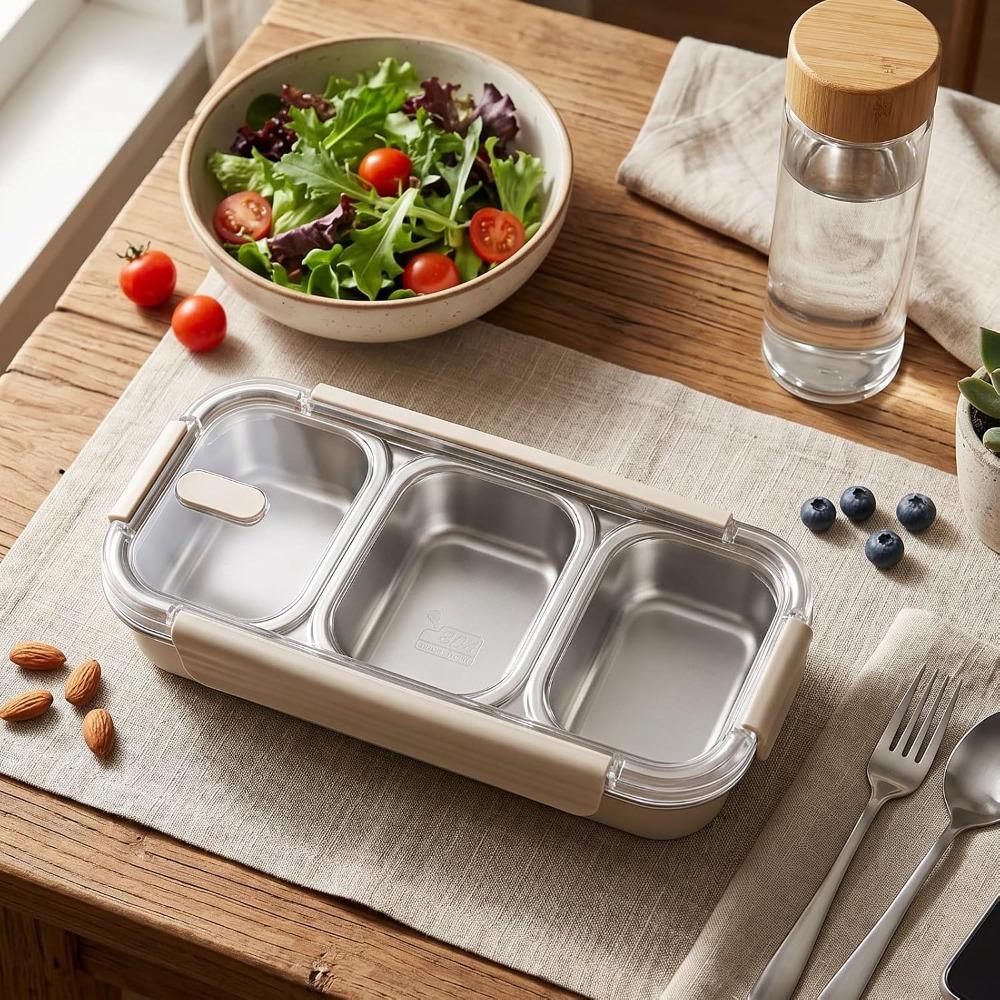 304 Stainless Steel Stainless Steel Lunch Box 25oz Metal Snack Box Travel