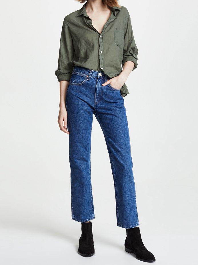 

Женские хлопковые джинсы с высокой посадкой и прямыми штанинами, осень 2025 27 темно-синий