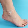 New Double Heart Copper Claw Set Diamond Chain Anklet: European-American Hot-Selling Rhinestone Foot Jewelry