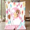 sugarbunniesPrinted Flannel Blanket Cozy Skin-Friendly Warm Throw for Couch Bed Indoor Daily Use