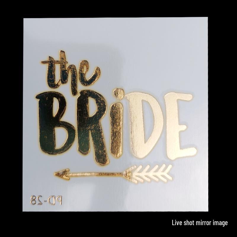 Team Bride Bachelorette Party Gold Foil Tattoo Stickers for Face or Body