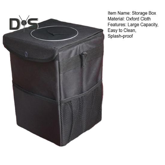 Coș de gunoi pentru mașină cu capac etanșat Coș de gunoi pentru vehicule de mare capacitate Buzunare pentru agățat cutie de gunoi auto impermeabilă