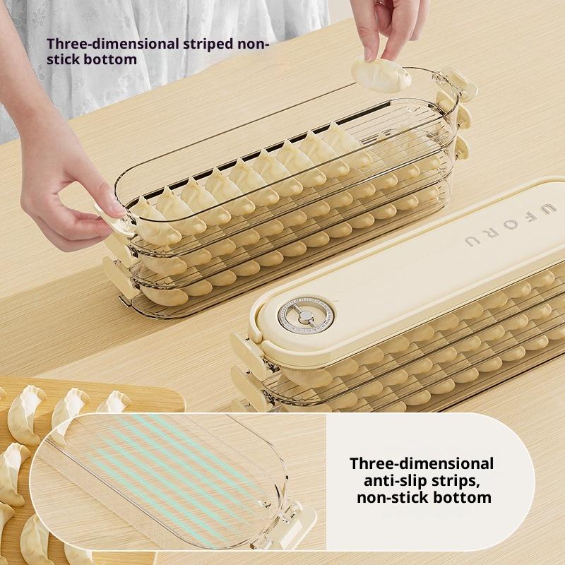 1/2/3 Layers Household Food-Grade Dumpling Container With Lid Freezer Fresh-Keeping Box Refrigerator Storage Box