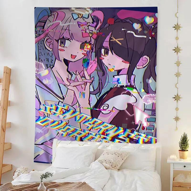VIKAMA Meme Tapestry Craving Girl Streamer Overload Psychedelic Art Vibrant Hippie Wall Decor Perfect For Gaming Rooms