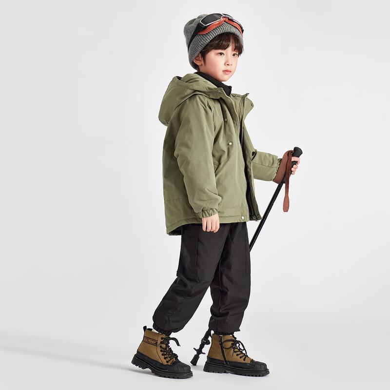 Boys' 3-in-1 Winter Outdoor Waterproof Hooded Padded Jacket