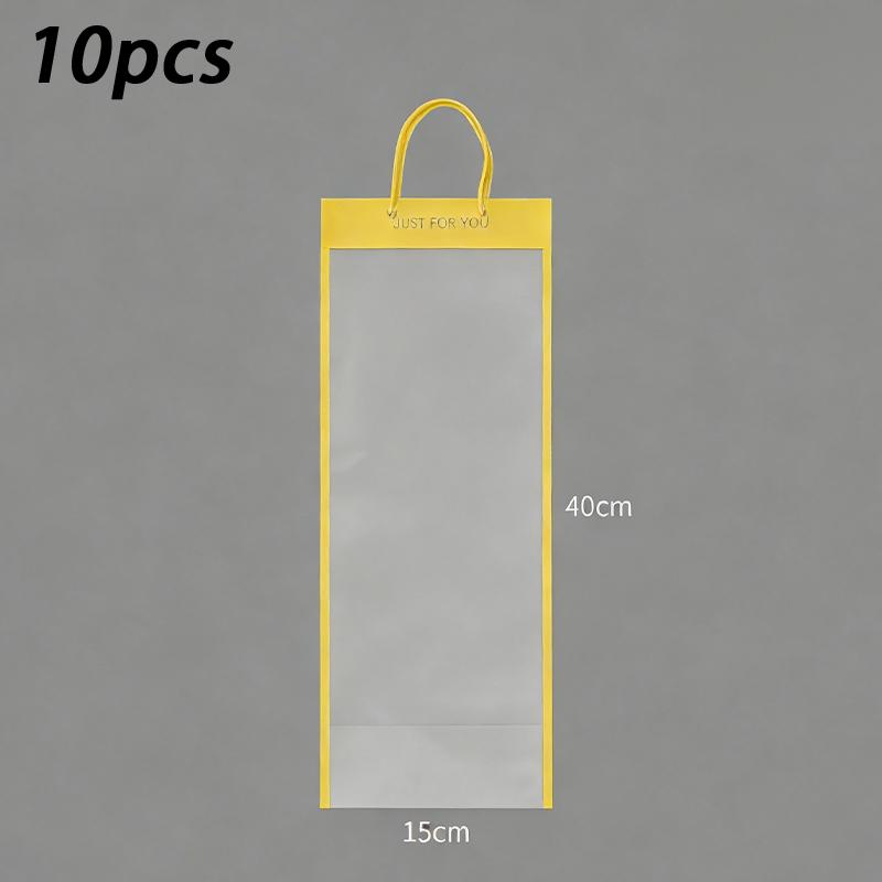 

10Pcs Flower Packing Bags Transparent Flower Bouquet Gift Bag Valentine S Day And Mother S Day Flower Tote Bag S жовтий