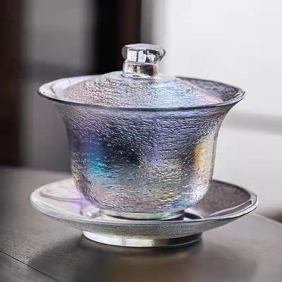 Japanische handgefertigte hitzebeständige Glasabdeckungsschale Gaiwan Teeservice Teezeremonie Zubehör Gaiwan für die Reise Gai Wan Terrine