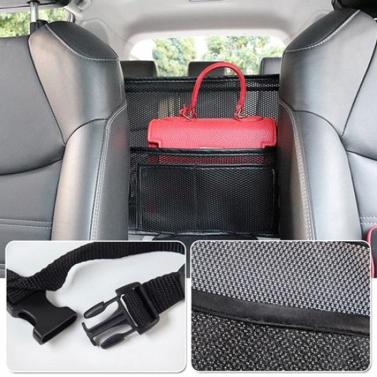 Black Car Front Seat Ert Mesh Storage Bag Pocket Vehicle Interior Accessories