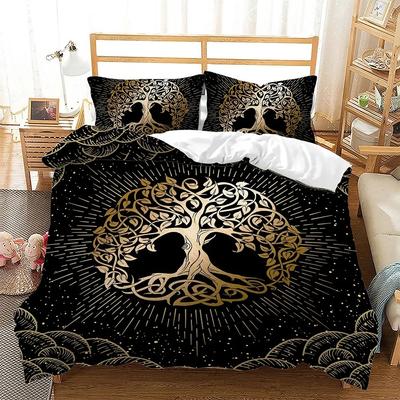 Set de Lenjerie de Pat 3D Black Gold Clock Tree Seturi Husă de Plapumă Pătură Lenjerie de Pat Mărime Twin Queen King Single Decor Cameră Modă Adult