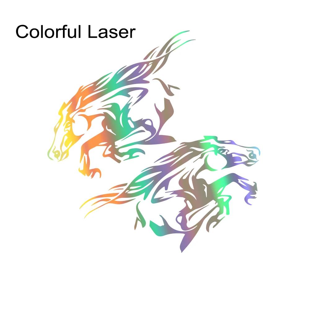 2PCS Car Door Side Stickers Artistic Horse Pattern Vinyl Decals Automotive Tuning Decoration Accessories For Cars Trucks SUVs