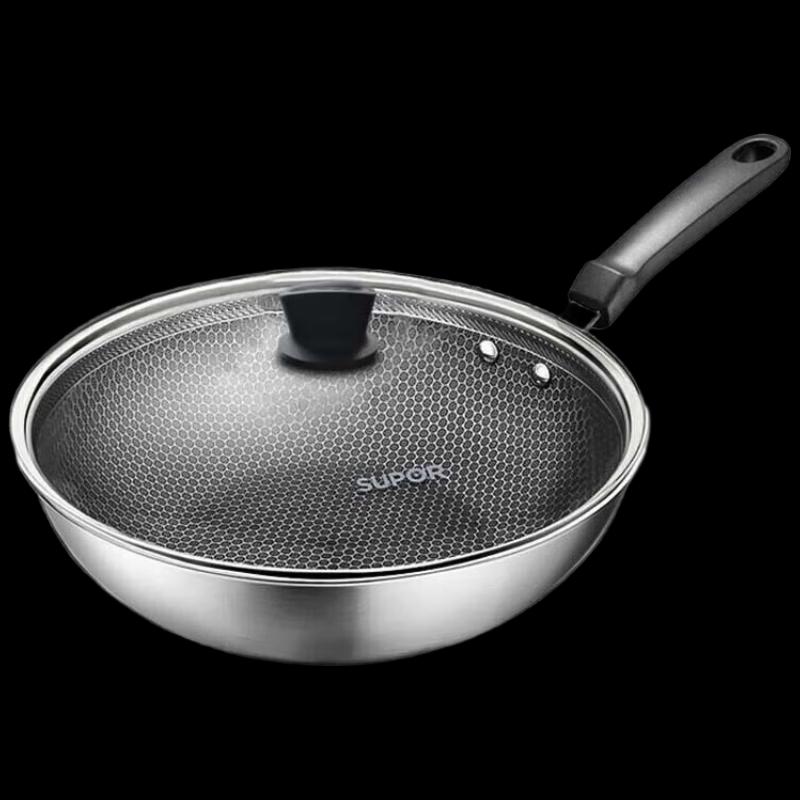 SUPOR X-Crystal Shield Stainless Steel Honeycomb Wok