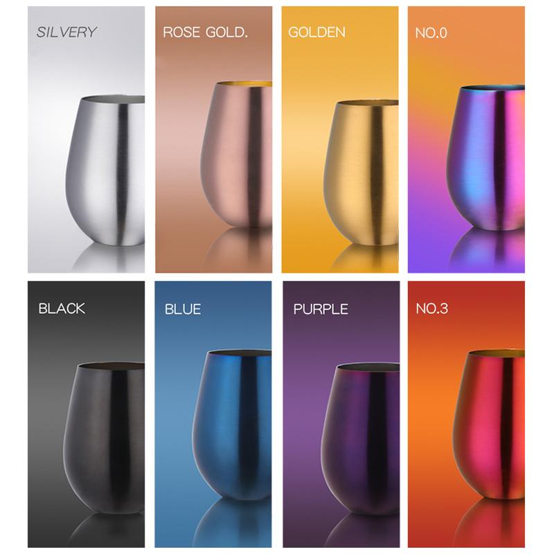 New Stainless Steel Wine Cup With Straw Single Layer Metal Drinking Mug Multifunction 500Ml Big Belly Cup Outdoor Drinkware