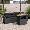 VidaXL Garden Lounge Set 5 Pcs with Cushions Black Wicker, Outdoor Sofa Set, Garden Lounge Set, Set 3327093