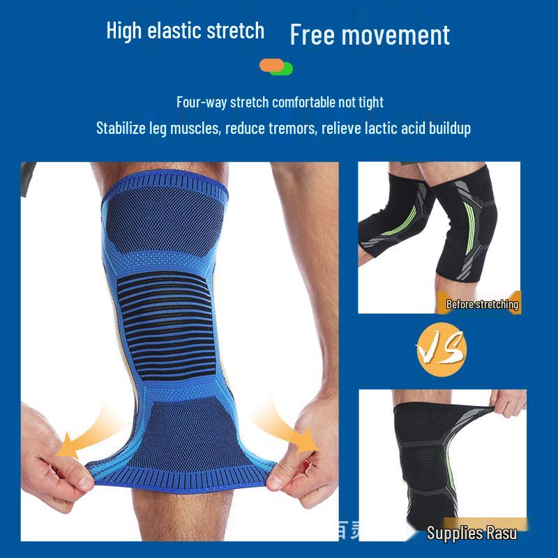 Unisex Knitted Fitness Jump Rope Protective Outdoor Leg Warmers, Non-slip Cycling and Running Breathable Sports Knee Pads.