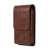 Vertical Smartphone Leather Waist Pack with Card Slots & Belt Buckle - Men's Trendy Multi-functional Crossbody for Elderly.