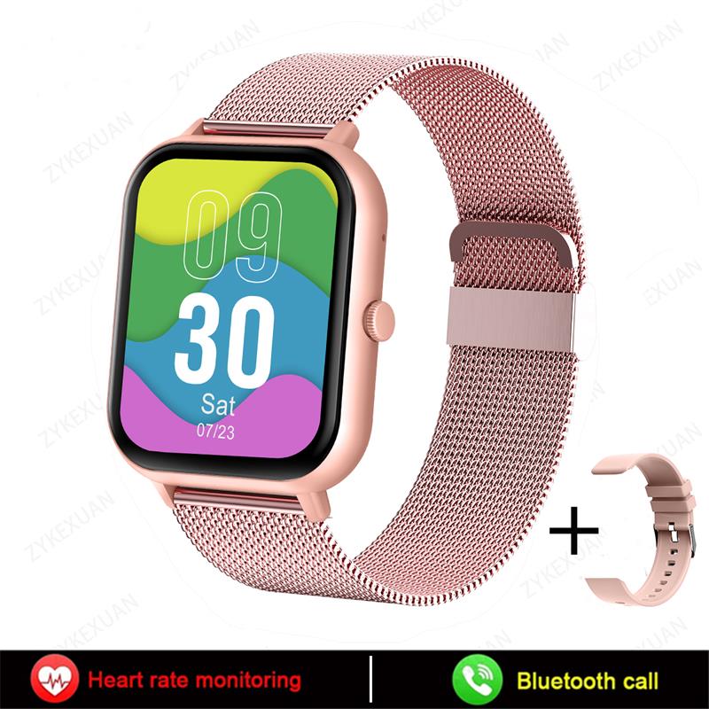 New For Women Bluetooth Call Smart Watch Women Men Heart Rate Blood Oxygen Voice Assistant 100+Sports Ladies Smartwatch