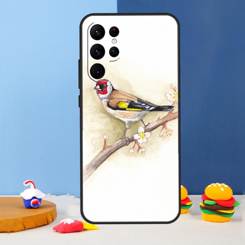 European Goldfinch Phone Case For Samsung Galaxy S24 Ultra S9 S10 S20 FE S22 S21 S23 Plus S25 Ultra Cover Coque