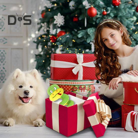 Jucărie de mestecat scârțâitoare pentru câini cu hârtie creponată, pluș în formă de girafă/șarpe, jucărie de tras pentru câini mici, medii și mari