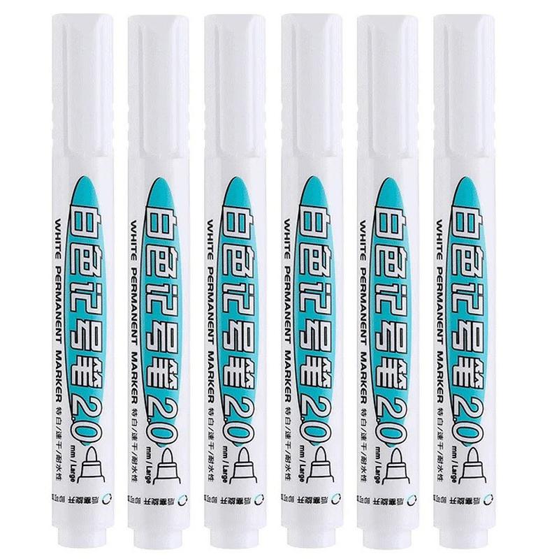 1-7PCS GuangNa 20ML White Ink Oily Marker Pen set Filling Paint White Markers for Painting Tyre Tread Waterproof Permanent Pens