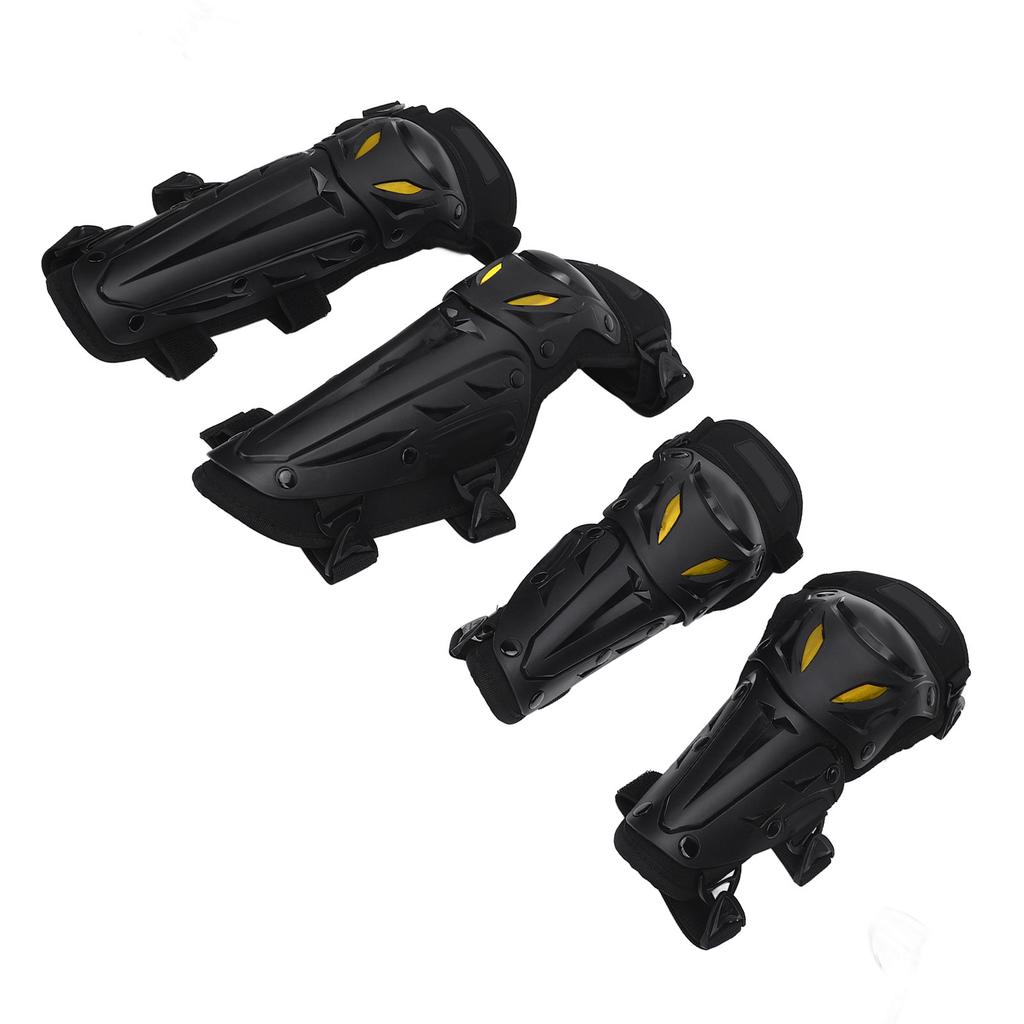 Motorcycle Knee Shin Guard Pads with Elbow Guard Adjustable Elastic Strap Motocross Knee Protection Armor for Dirtbike