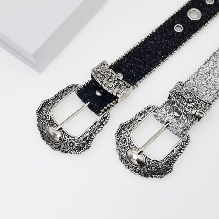  Girl Waistbelt Women Decorative Belt for Pants Skirt Fashion Shimmering Belt Subculture Belt Elegant Sequined Belt