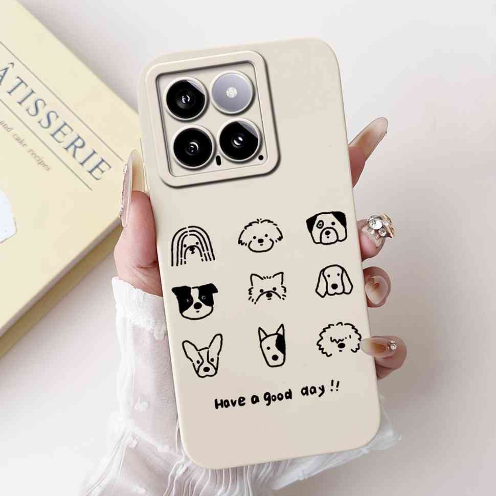 Cover For Xiaomi 14 Case Silicone Shockproof Soft Camera Protective Pattern Matte For Xiaomi 14 Mi14 Xiaomi14 5G 2023 Cases