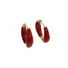 Elegant Red Oil Drip Hoop Earrings for Women - Trendy Luxury Design