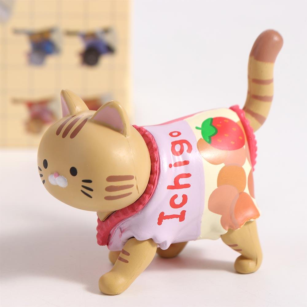 PVC Cat Model Doll Toys Walking Animal Mini Cat Ornaments Snack Cat Figure Toys  Desktop Decor