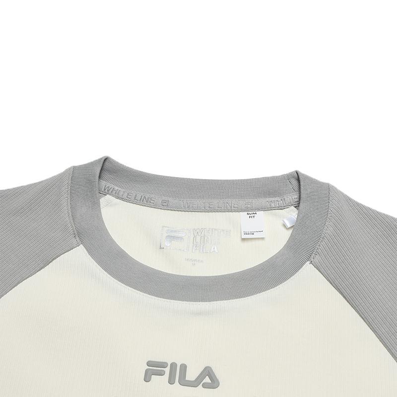 FILA Original Trendy Casual Versatile Artistic Breathable Lightweight Short Sleeve Color Block Round Neck T-Shirt Women Tops F11W539204FIV