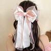 Lace Hair Bow Clip Coquette Fashion Bow Barrettes with Long Tail Ribbon for Women Christmas Valentines Wedding Prom Accessories