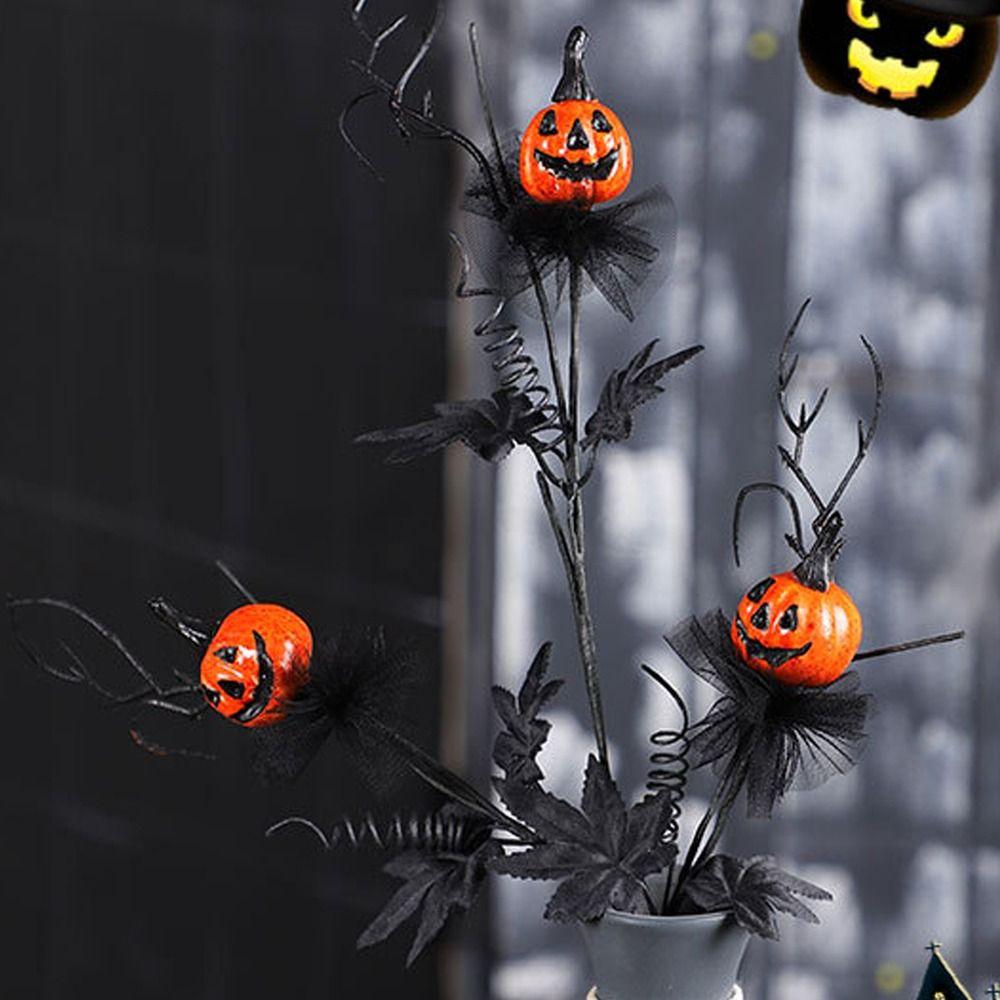 Gothic Flowers Artificial Maple Leaf Pumpkin Scary Fake Plants  Halloween Scary Props