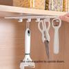 5-head Hook Punch-Free Slot Slide Hook Retractable Storage Rack Cabinet Push-Pull Adhesive Hook Kitchen Storage Organizer