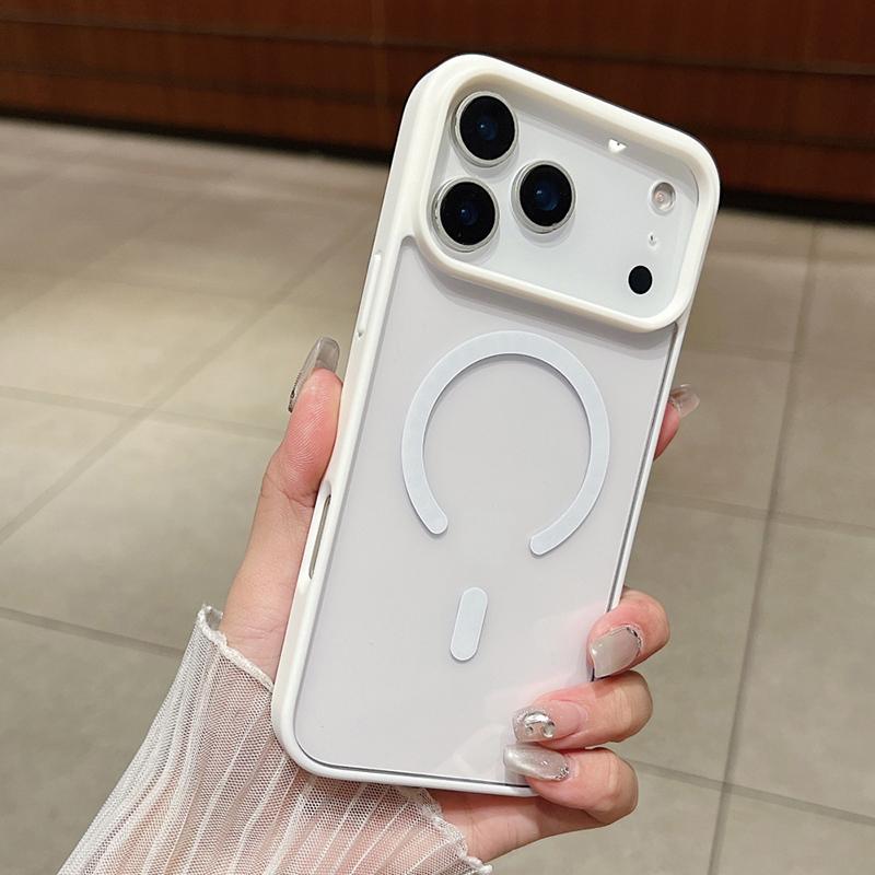 For Magsafe Transparent Phone Case for 17 Air 16 15 14 Plus 13 12 11 Pro Max Shockproof Magnetic Wireless Charging Cover