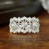 Bridal Wedding Rings Luxury 925 Sterling Silver Hollow Out Design Chic Accessories for Women Engagement Band New Fashion Jewelry