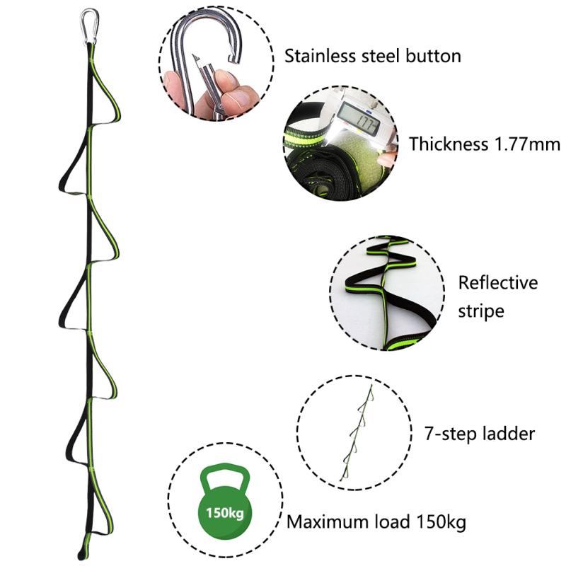 7-step Outdoor Rope Ladder Foldable Rescue Survival Soft Ladder Indoor Outdoor Training Climbing