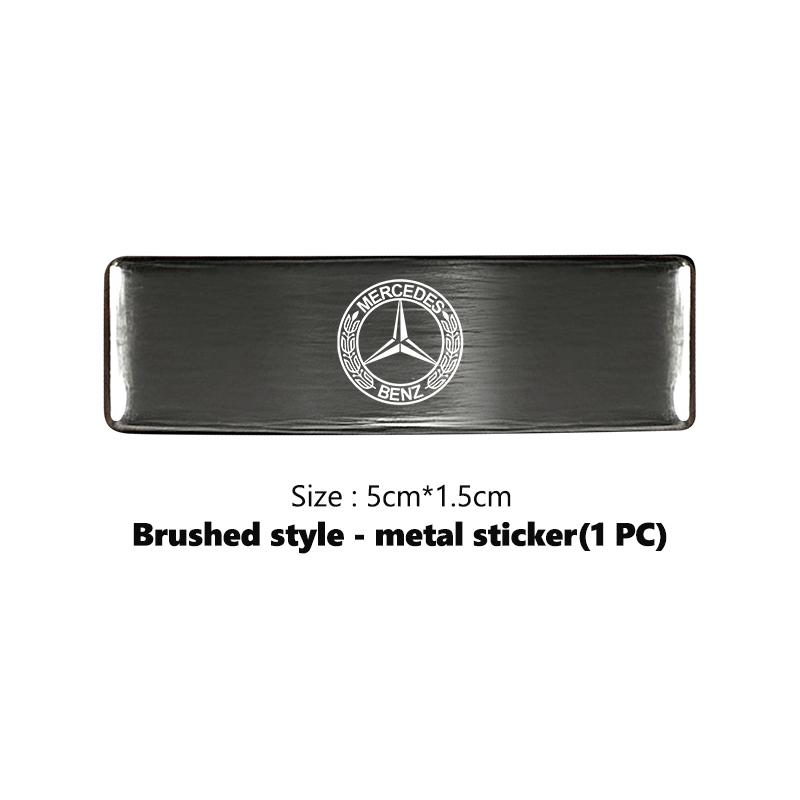 

For Benz Aluminum Alloy Car Logo Stickers Auto Body Door Decorative Decals Accessories AMG W213 W124 W108 W126 Exclusive W204