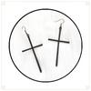 Gothic Minimalist Black Silver Color Large Cross Pendant Dangle Earrings for Women Halloween Party Punk Jewelry Accessories Gift