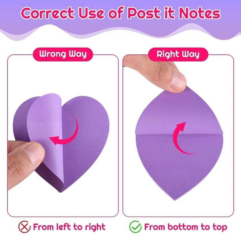 240 Sheets Colorful Heart Shape Notepads 8 Color Fluorescent Adhesive Note Reminder On Journal Notebook Planner Fridge